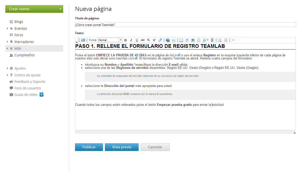 Usar Wiki