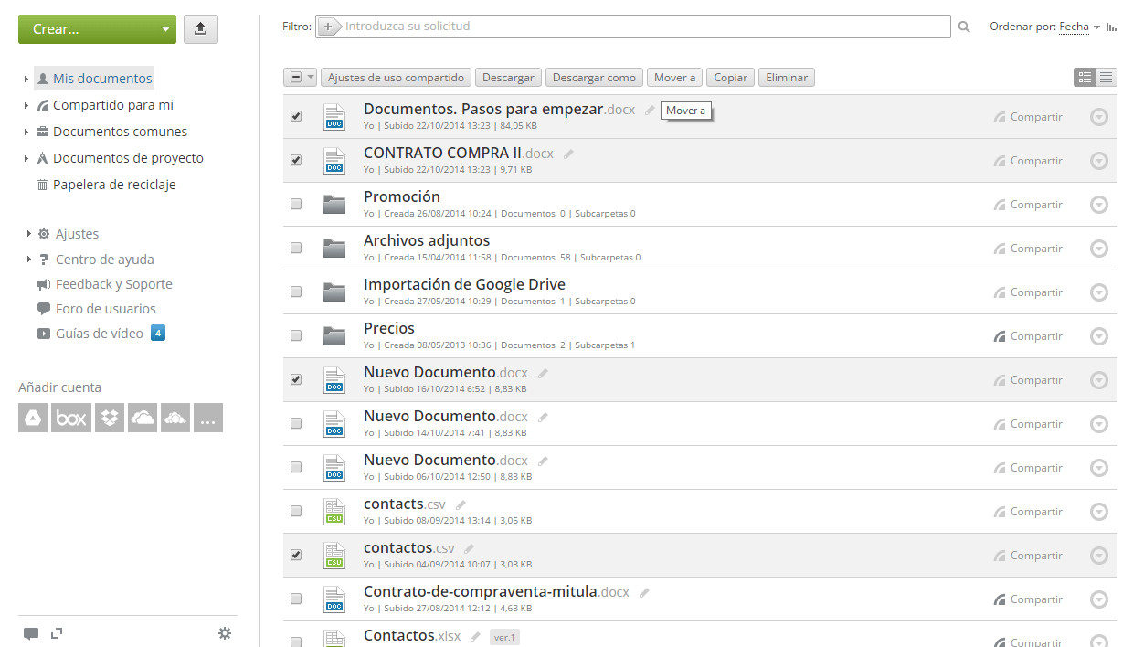 Manejar archivos