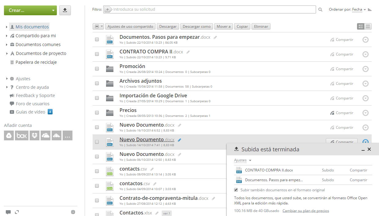 Cargar archivos