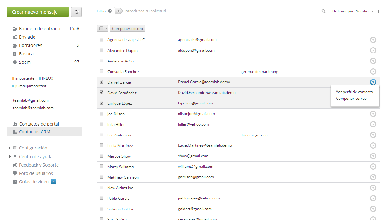 Contactos CRM