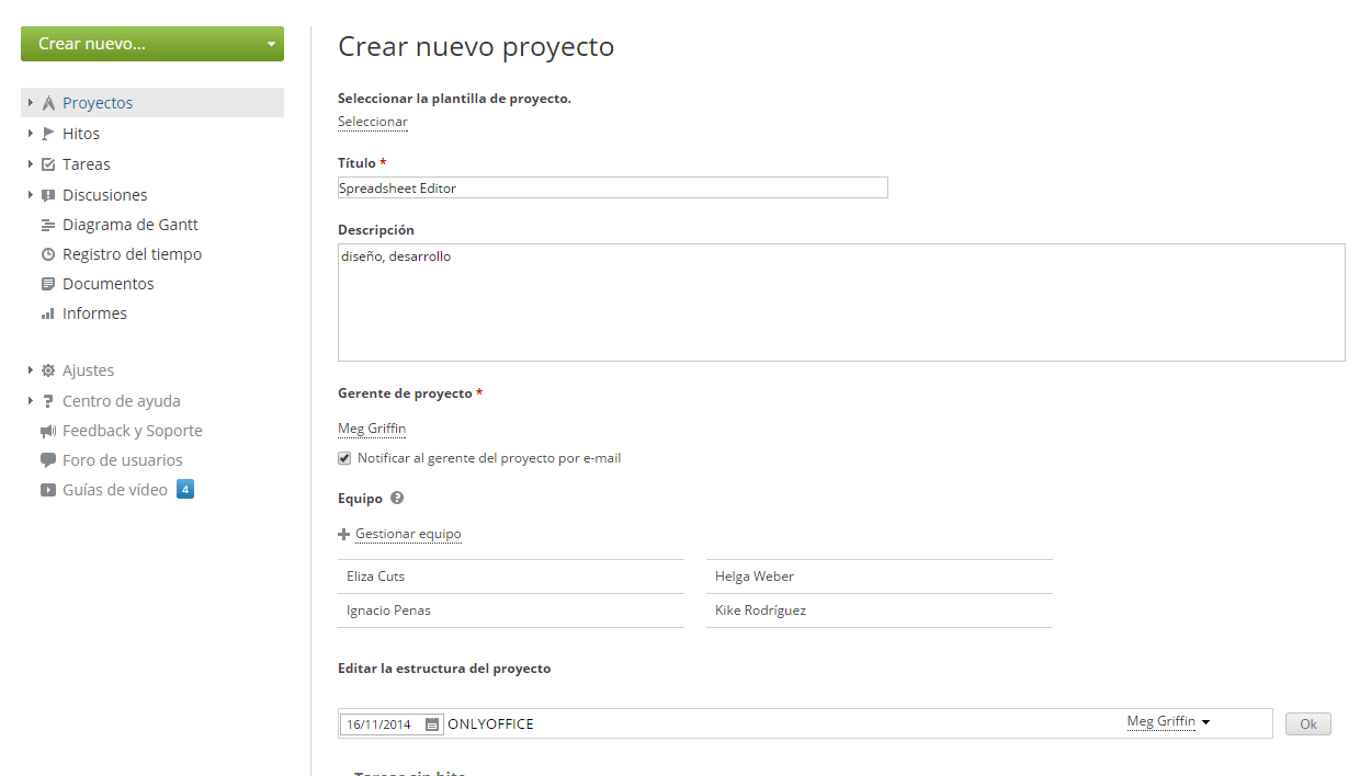 Crear un proyecto nuevo