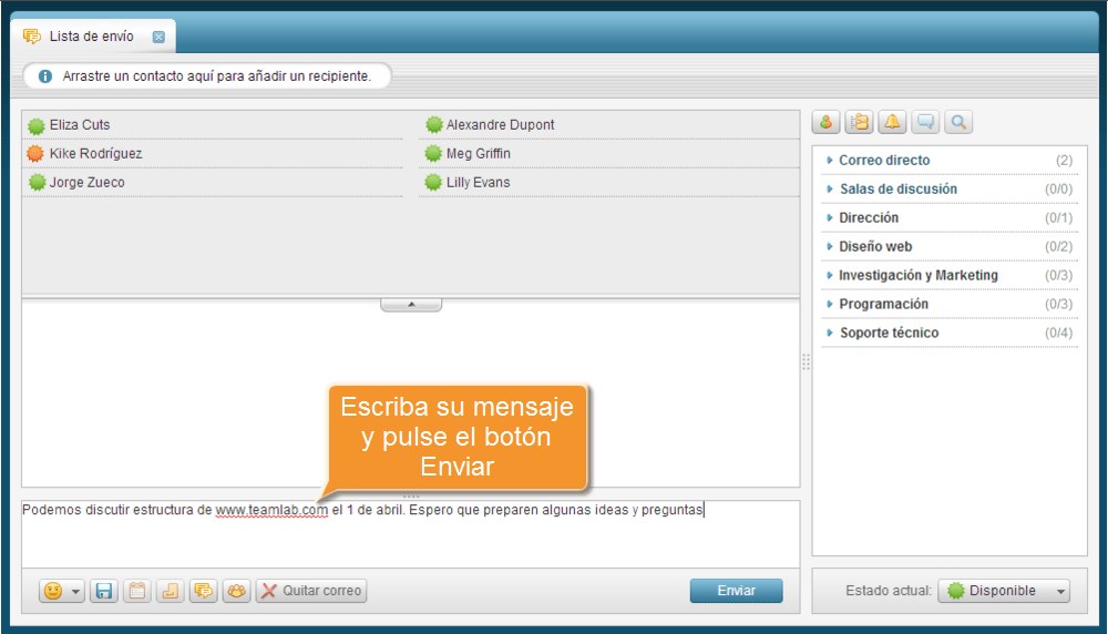 ¿Cómo crear una lista de envío en Chat? Step 3