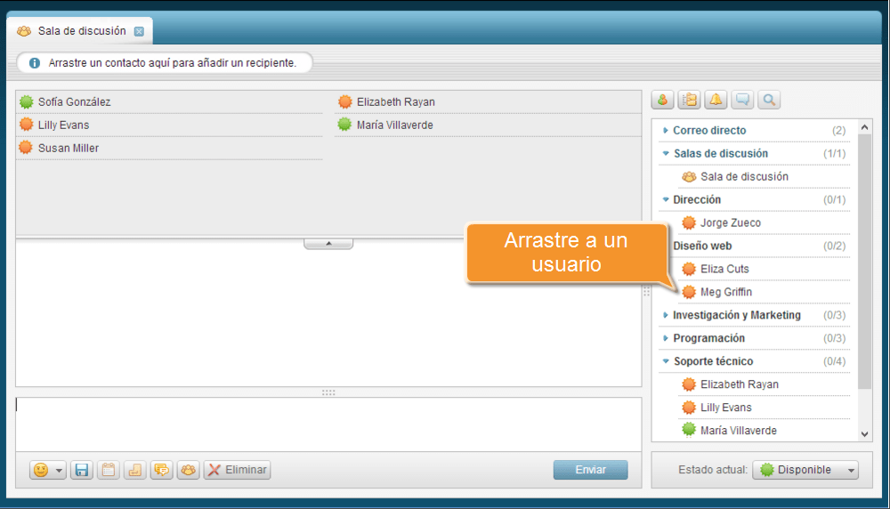 ¿Cómo crear una sala de discusión en Chat? Step 2