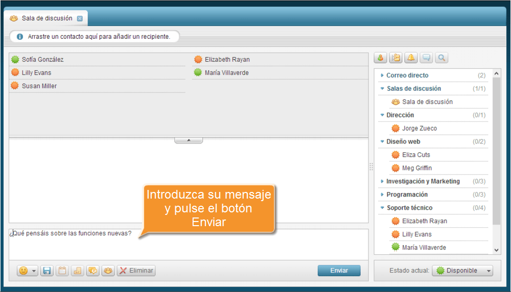 ¿Cómo crear una sala de discusión en Chat? Step 3
