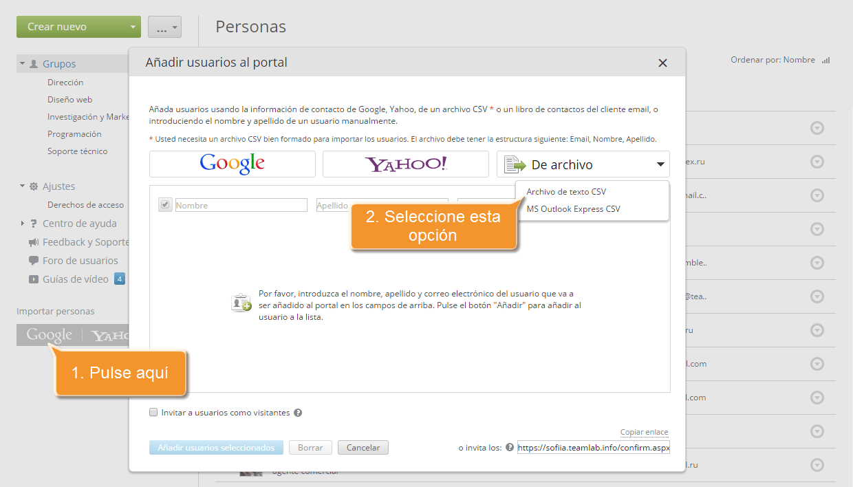 ¿Cómo añadir a usuarios usando los datos desde un archivo CSV? Step 3