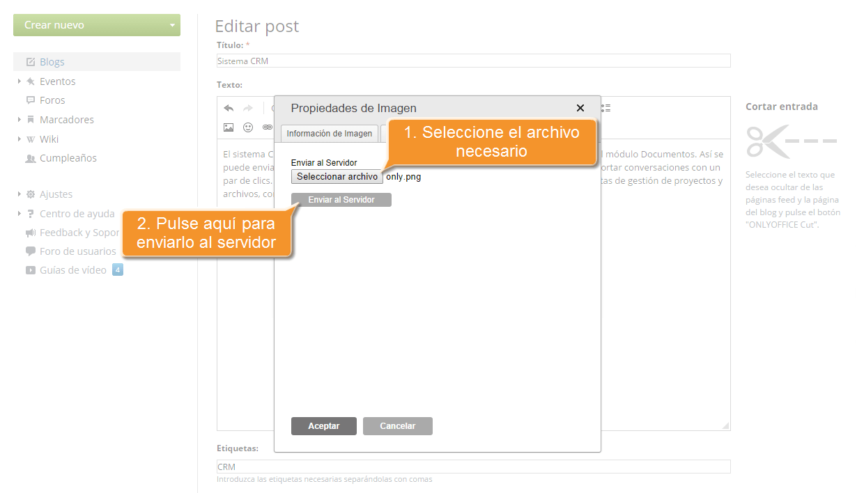 ¿Cómo insertar una imagen en su mensaje publicado? Paso 3
