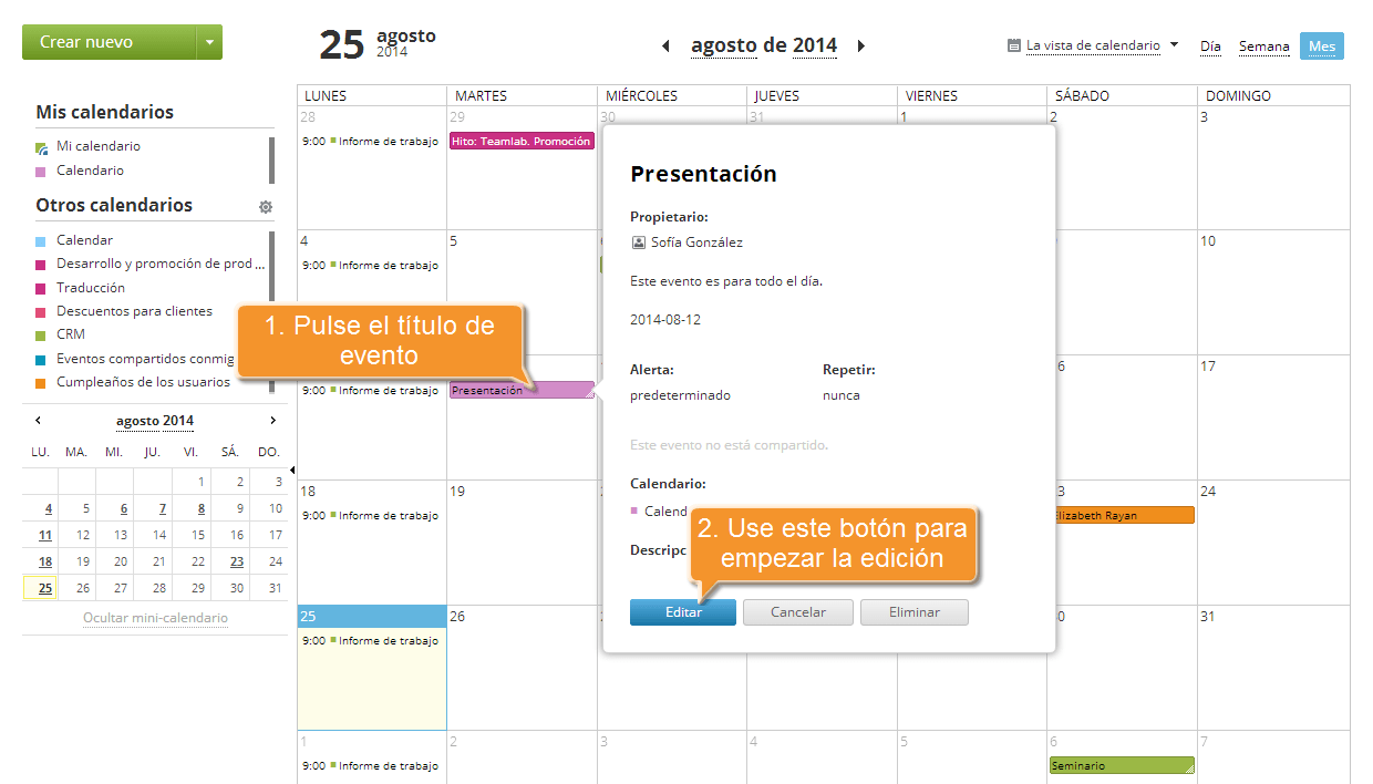 ¿Cómo crear el evento de todo el día? Step 4