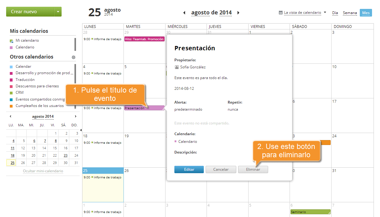¿Cómo crear el evento de todo el día? Step 5
