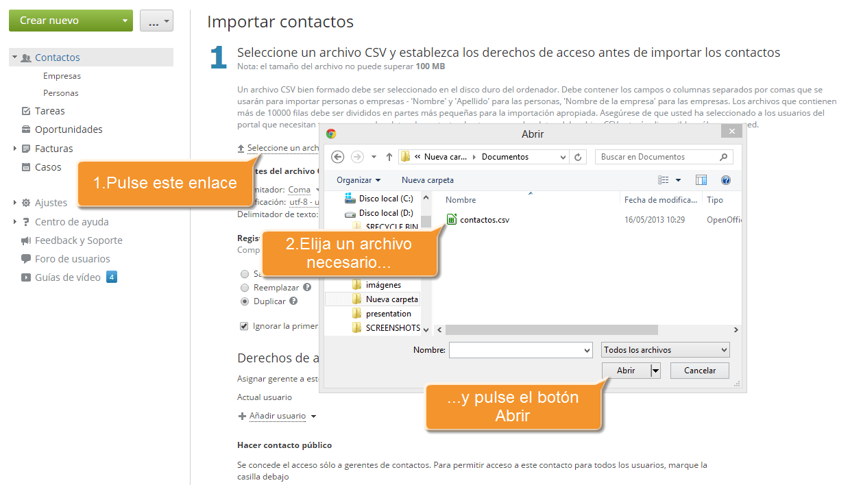 ¿Cómo añadir contactos a CRM al por mayor? Step 3