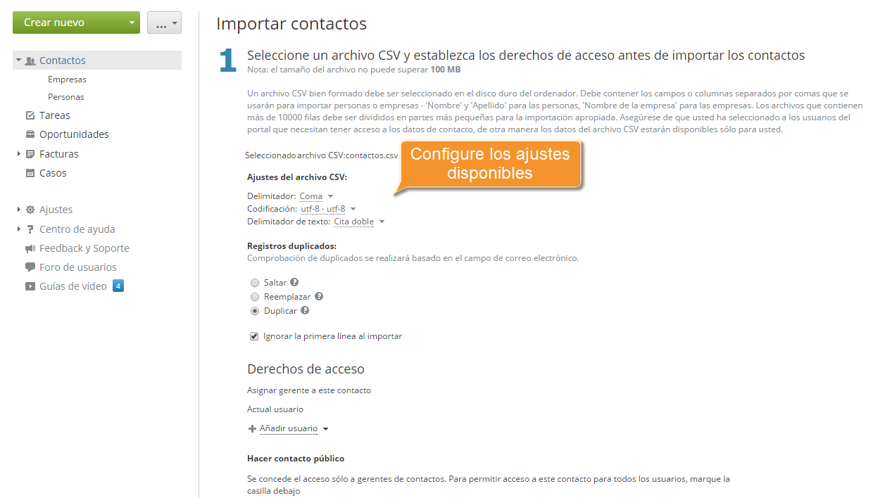 ¿Cómo añadir contactos a CRM al por mayor? Step 4