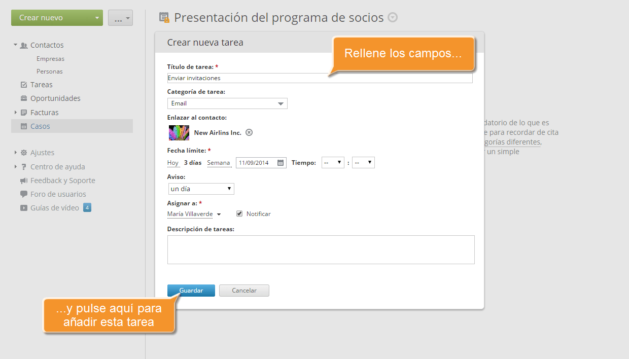¿Cómo organizar y monitorizar un evento común? Step 3