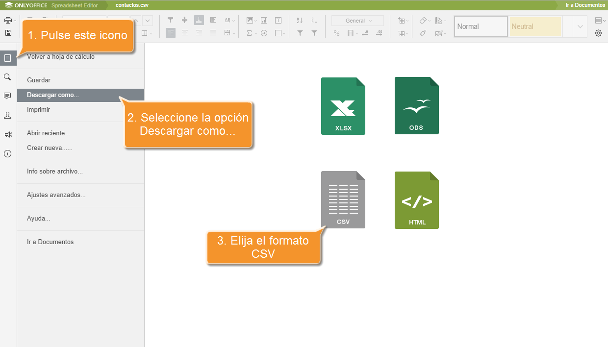¿Cómo crear un archivo CSV? Step 4