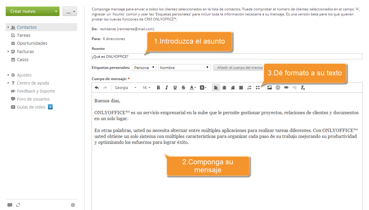 ¿Cómo enviar un correo masivo? Step 4