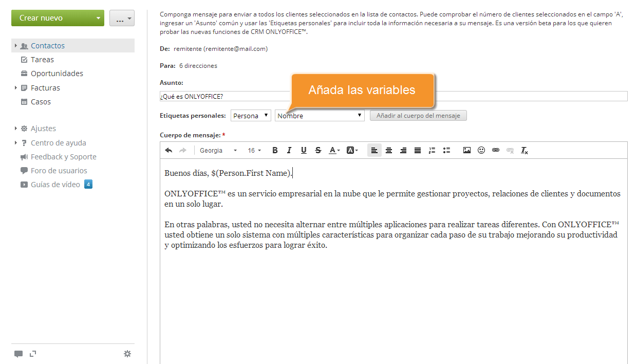 ¿Cómo enviar un correo masivo? Step 4