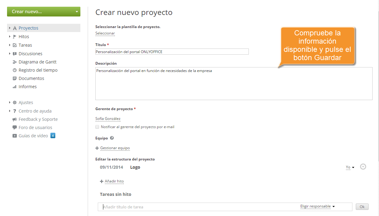 ¿Cómo enlazar una oportunidad con un proyecto? Step 3