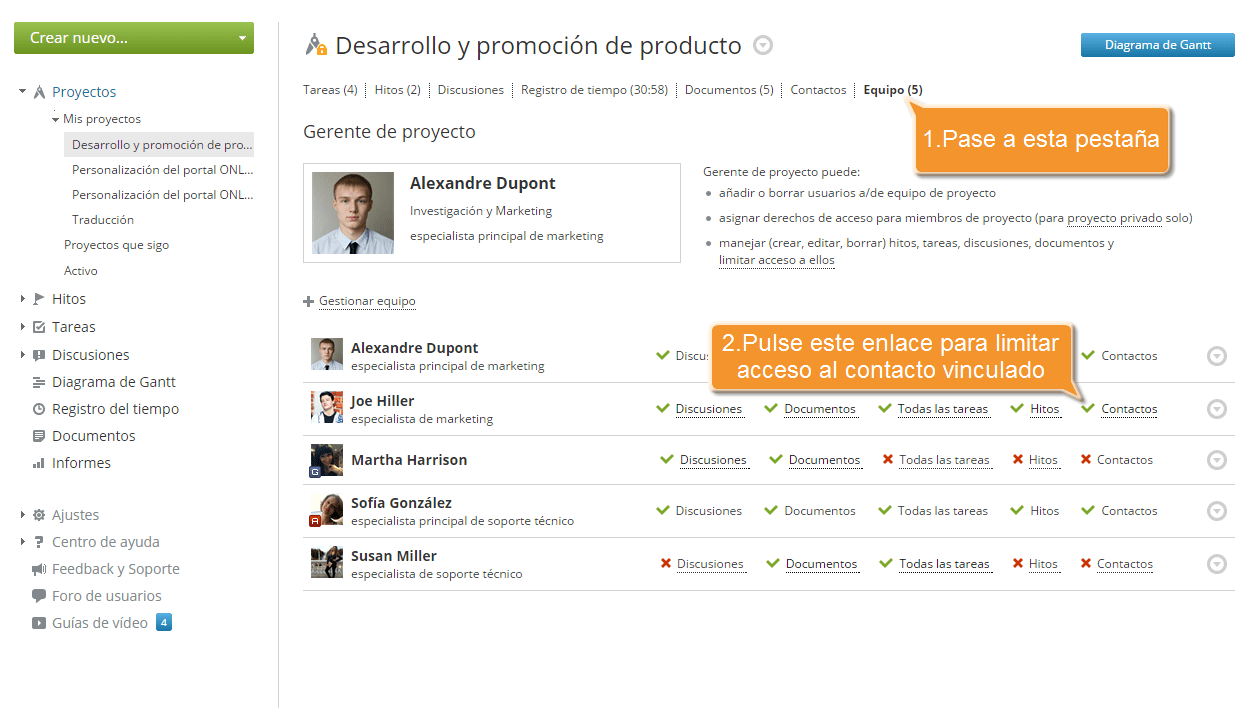How to link your project with a CRM contact? Step 4