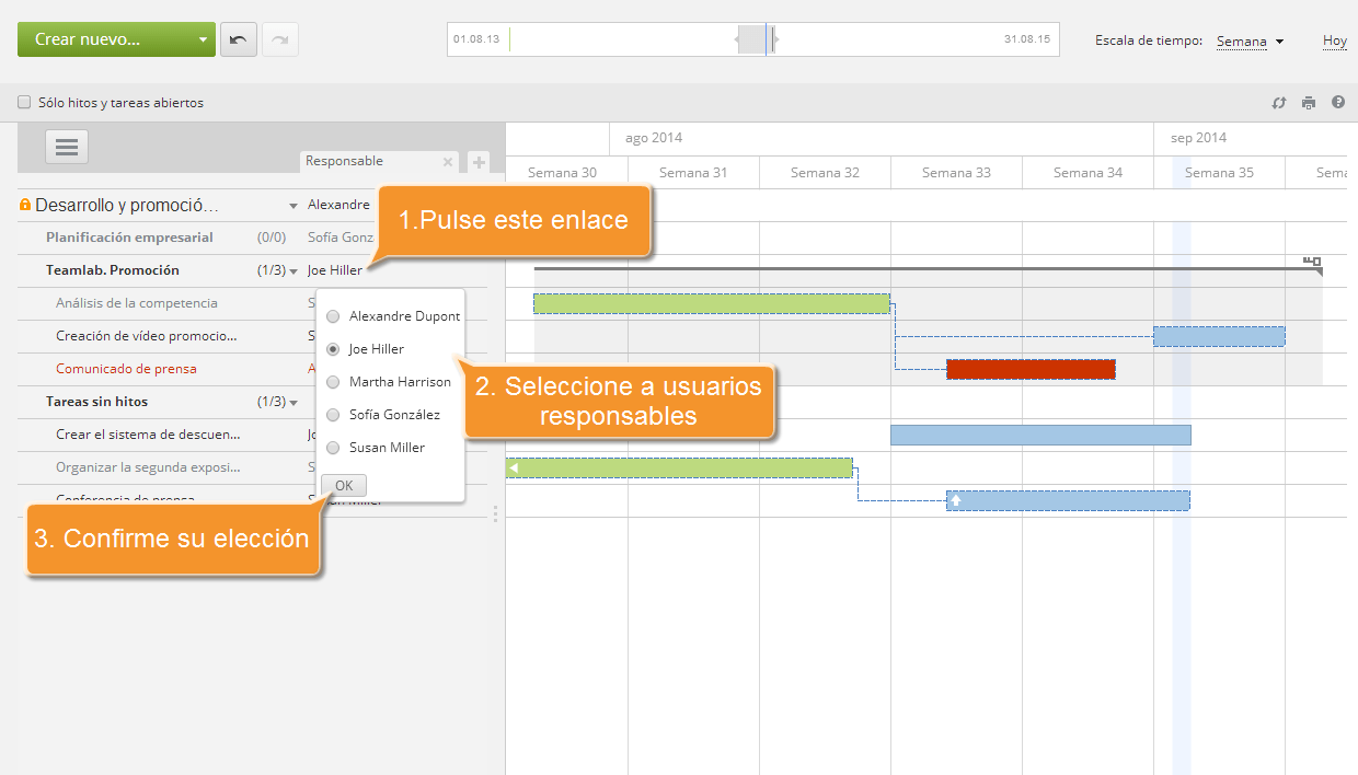 ¿Cómo manejar su proyecto usando el diagrama de Gantt? Paso 5