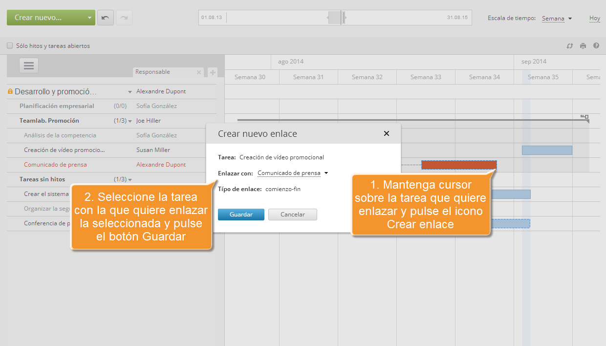 ¿Cómo manejar su proyecto usando el diagrama de Gantt? Paso 6