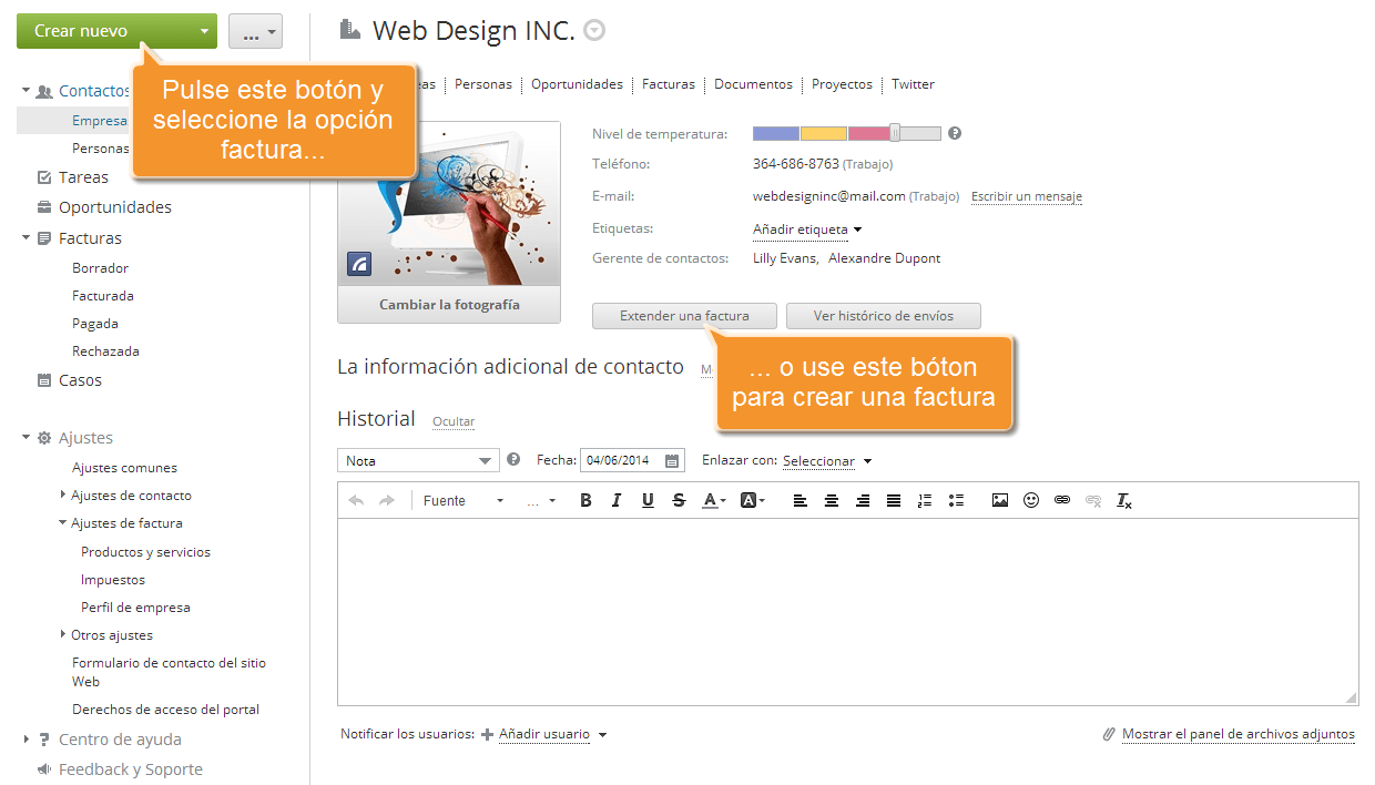 ¿Cómo crear facturas para sus clientes? Paso 3