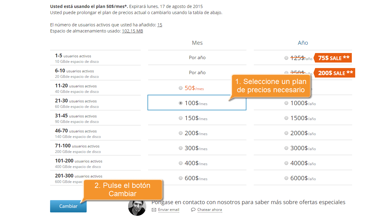 ¿Cómo pagar por su portal? Step 2