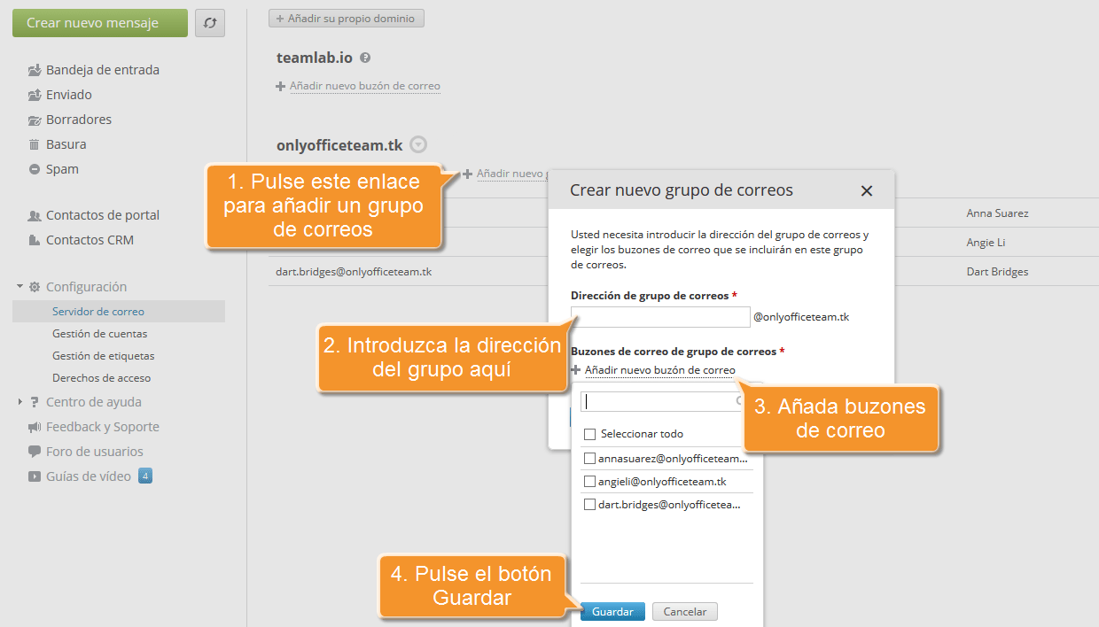 ¿Cómo configurar el servidor de correo en el portal? Paso 3
