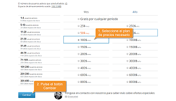 ¿Cómo cambiar su plan de precios? Paso 2