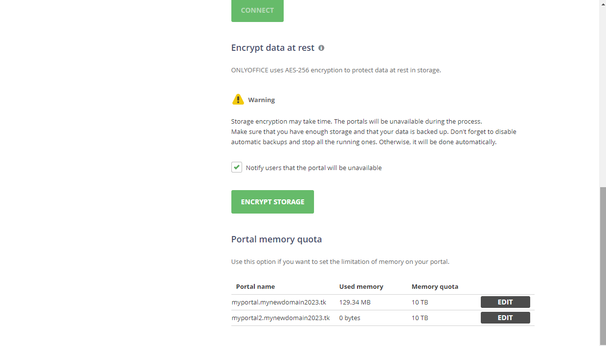 Manage memory quota