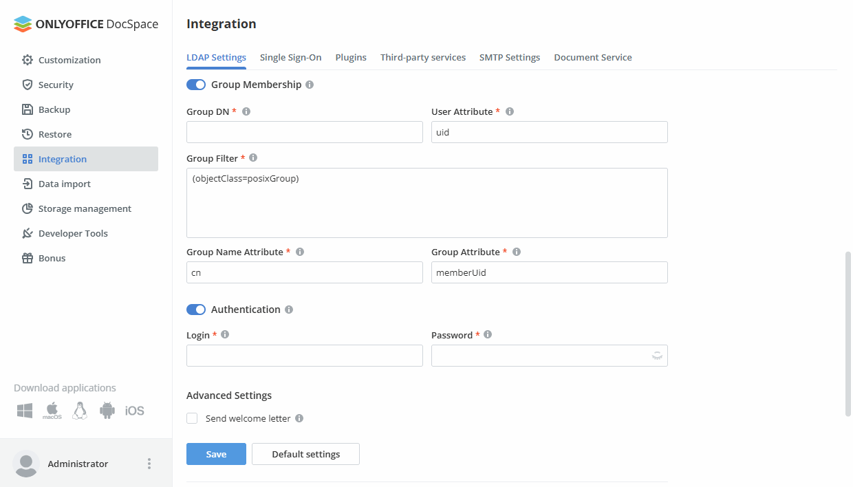 LDAP settings - groups