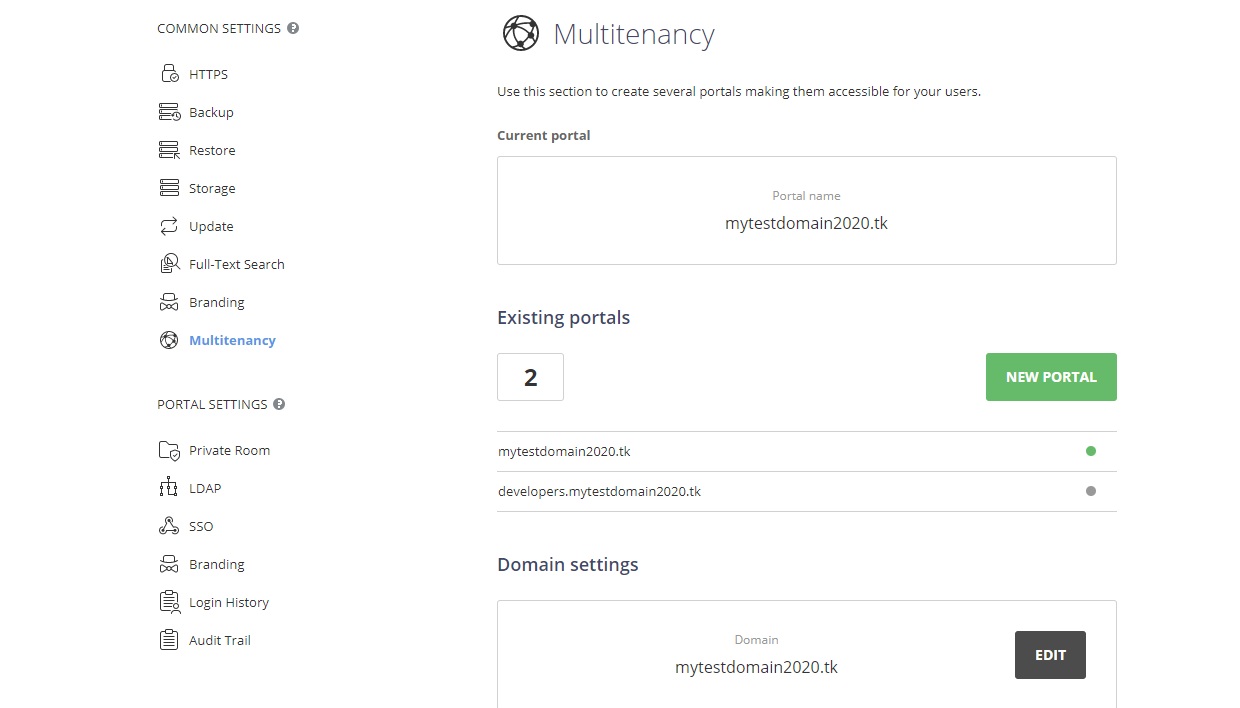 Manage your portals
