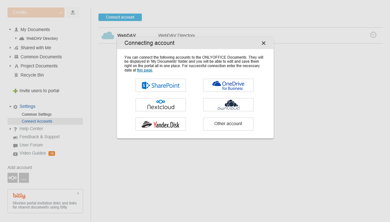 Connecting account