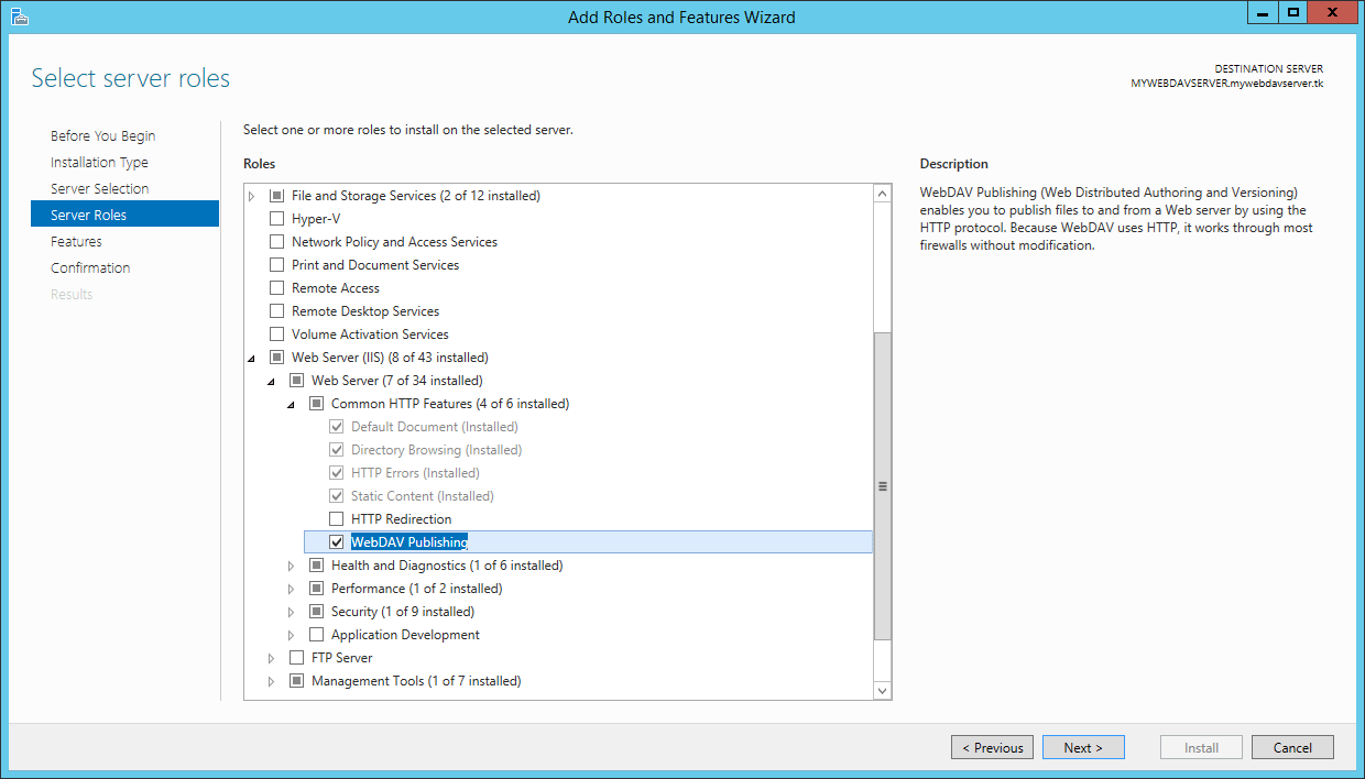Server Manager - Server Roles