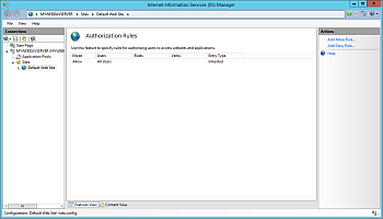 IIS Manager - Authorization Rules
