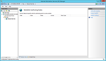 IIS Manager - WebDAV Authoring Rules