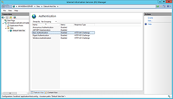 IIS Manager - Authentication