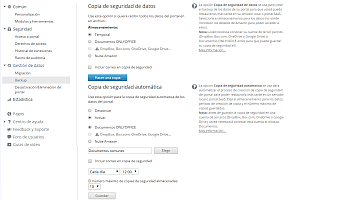 Creación de Backup