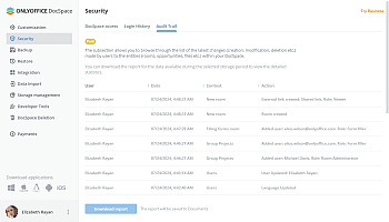 Receiving Audit Trail Data