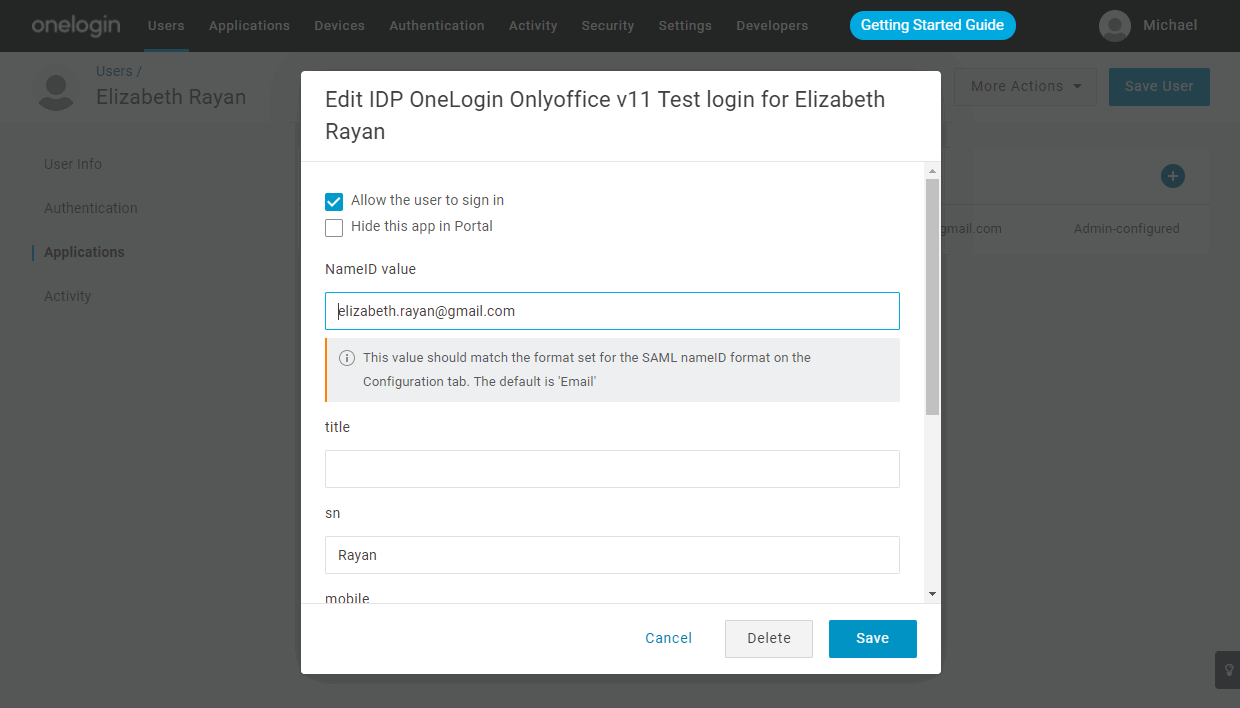 Comment configurer ONLYOFFICE SP et OneLogin IdP
