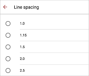 Paramètres de l'interligne de paragraphe local