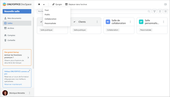 Sélectionner les salles par type