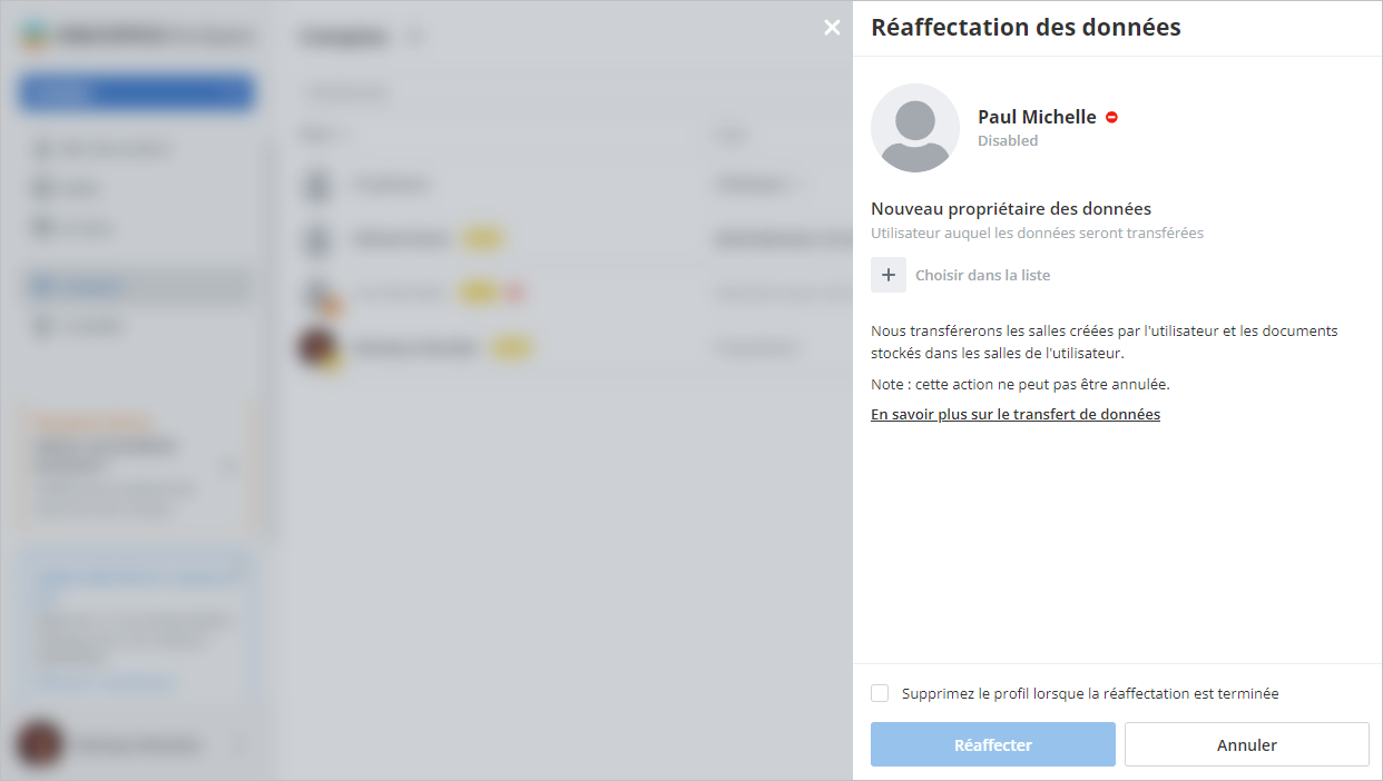 Réaffecter des données