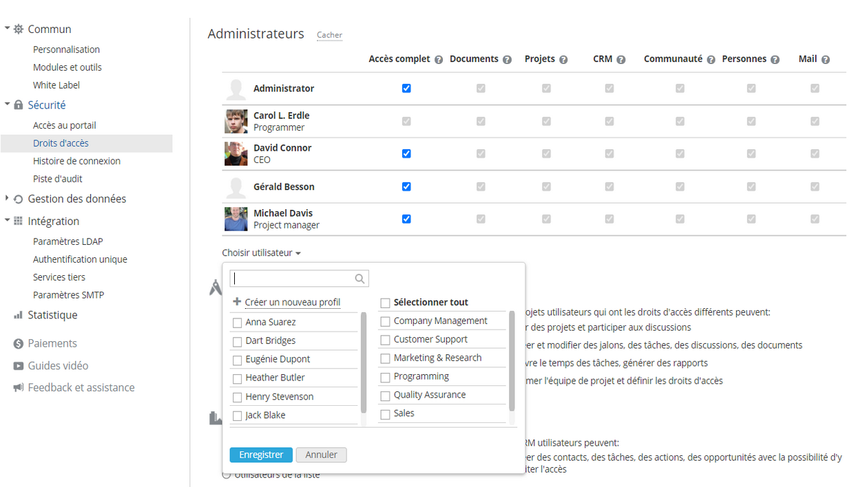 Ajouter des administrateurs