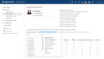 Modification du propriétaire de portail