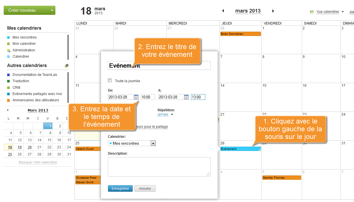 Comment ajouter un événement récurrent ? Etape 2