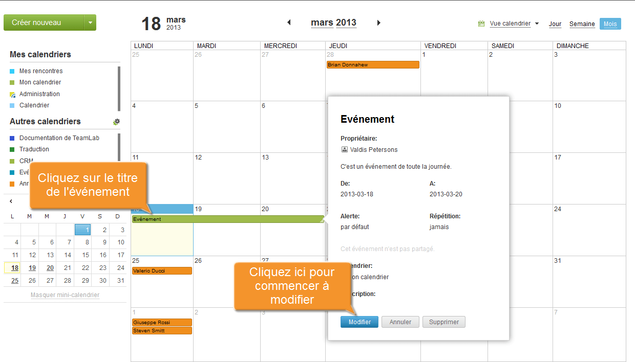 Comment ajouter un événement récurrent ? Etape 2
