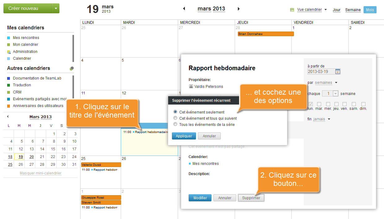 Comment ajouter un événement récurrent ? Etape 4