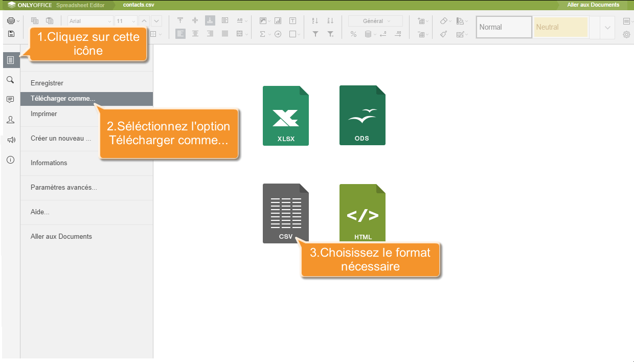 Comment créer un fichier CSV ? Etape 4