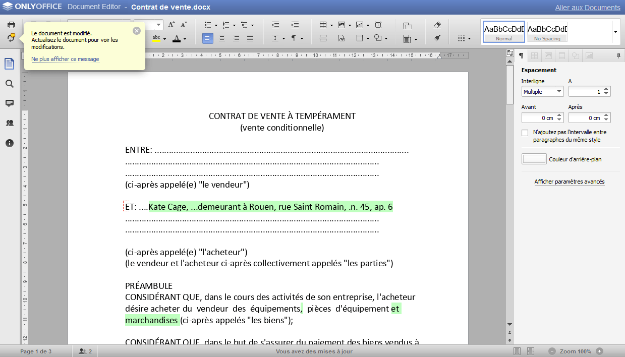 Comment écrire et éditer un document texte collaborativement ? Etape 4