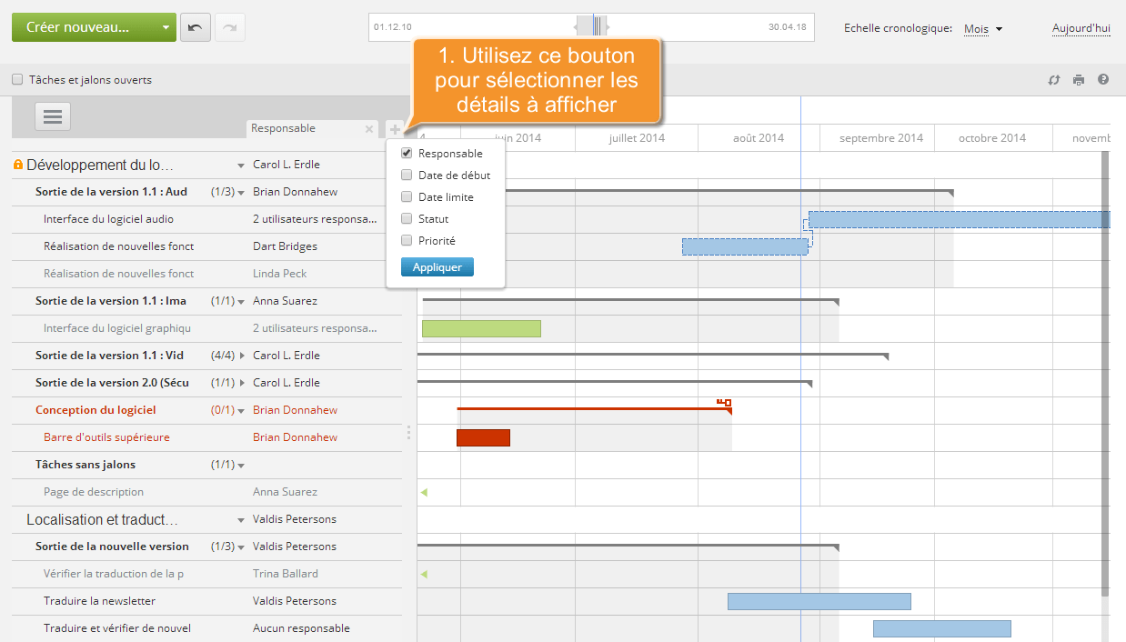 Comment gérer votre projet en utilisant le diagramme de Gantt ? Etape 3