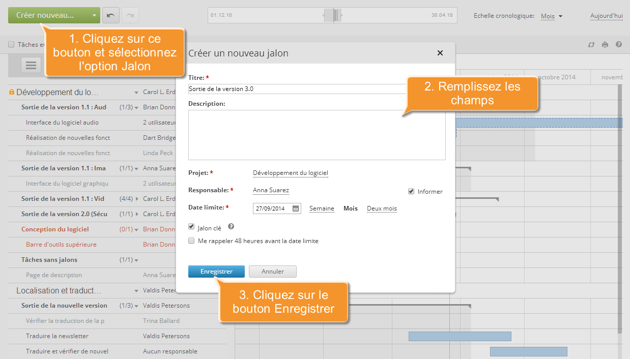Comment gérer votre projet en utilisant le diagramme de Gantt ? Etape 4