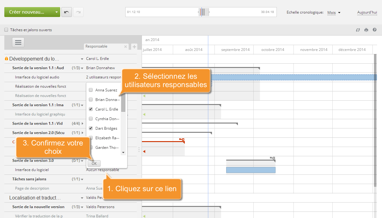 Comment gérer votre projet en utilisant le diagramme de Gantt ? Etape 5